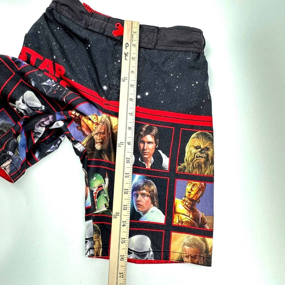 Star Wars Swim Trunks Boys‎ Medium M Black Red Character Print